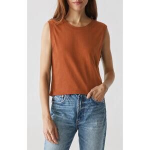 Michael Stars Johnnie Cropped Crew Neck Tank Toffee XL NWT